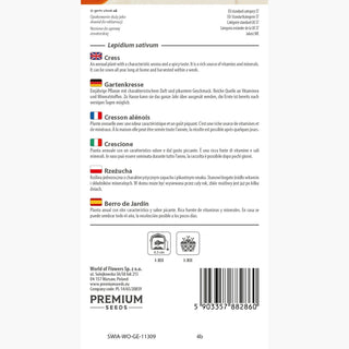 Crescione - Fonte di vitamine, aggiunta rinfrescante ai panini - Lepidium sativum