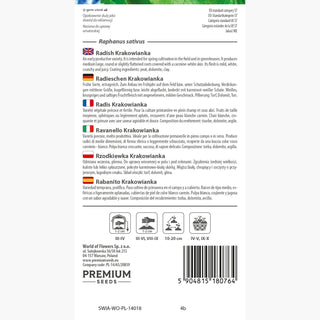 Ravanello Krakowianka - Varietà precoce per campo aperto e tunnel, resistente e gustoso