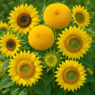 Girasole - Nano Miscuglio - Mix di varietà nane che attirano farfalle e api - Helianthus annuus - Busta Grande - 100 g