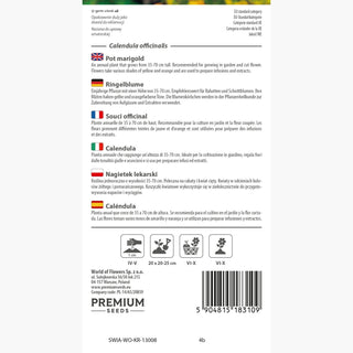 Calendula - Ottima per bordure, la migliore per problemi della pelle - Calendula officinalis