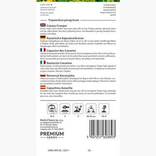 Nasturzio Canarino - Fiori giallo chiaro intensamente profumati - Tropaeolum peregrinum