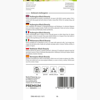 Melanzana Black Beauty - Raccolti abbondanti, facile da coltivare