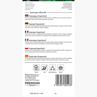 Asparago - Argenteuil - Carnosa, varietà bianca, germogli delicati - Asparagus officinalis