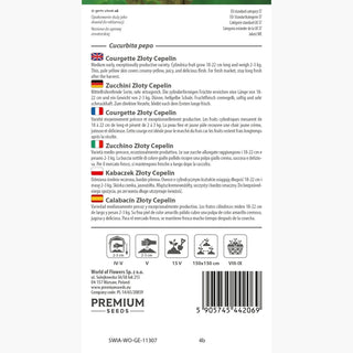 Zucchino Złoty Cepelin - Medio-precoce, molto produttivo, frutti fino a 2-4 kg