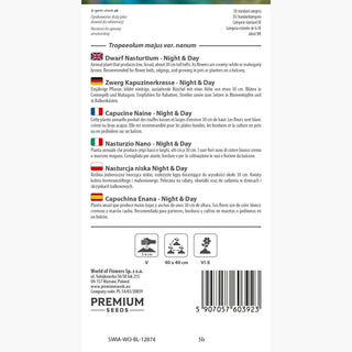 Nasturzio Nano - Night & Day - Decorazione estetica da giardino - Tropaeolum majus var. nanum