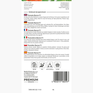 Pomodoro Baron F1 - Resistenza affidabile, raccolto precoce, abbondanti raccolti