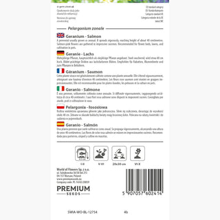 Geranio - Salmone - Ideale per balcone e terrazza - Pelargonium zonale