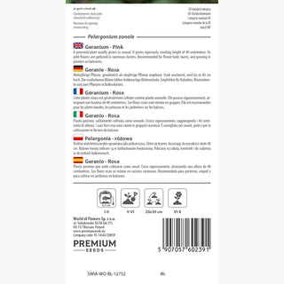 Geranio - Rosa - Facile da coltivare in vaso - Pelargonium zonale