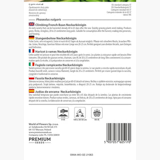 Fagiolo rampicante - Neckarkönigin - Ideale per la cottura e il congelamento