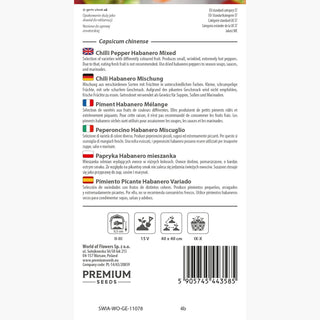 Peperoncino Habanero Miscuglio - La regina dei sapori piccanti, eccellente per sottaceti e salse - Capsicum chinense