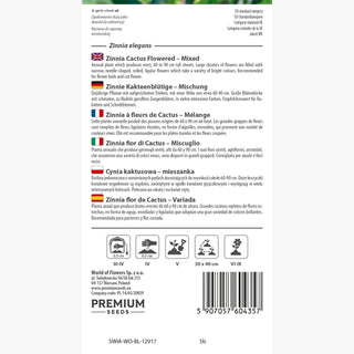 Zinnia fior di Cactus - Miscuglio - Esplosione di colori nel giardino estivo - Zinnia elegans