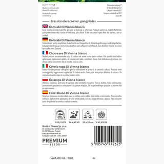 Cavolo rapa di Vienna bianco - Sapore delicato, raccolto dopo 40-45 giorni