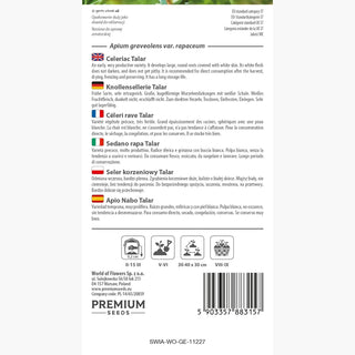 Sedano rapa Talar - Resistente, perfetto per zuppe, insalate e conserve