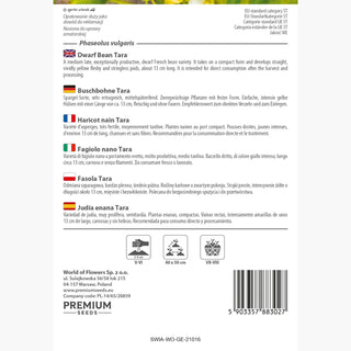 Fagiolo nano Tara - Baccelli dorati, resistente alle malattie, perfetto per la coltivazione