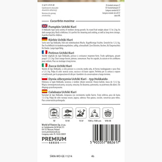 Zucca Uchiki Kuri - Decorativa e deliziosa, dolcemente succosa - Cucurbita maxima