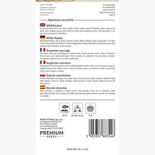 Rughetta selvatica Sylvetta - Sapore distintivo e nocciolato, perfetta per piatti gourmet - Diplotaxis tenuifolia
