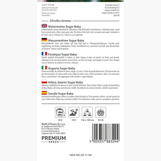 Anguria Sugar Baby - Esplosione di sapore, dolce successo in giardino - Citrullus lanatus