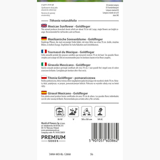 Girasole Messicano - Goldfinger - Spettacolare e perfetta per aiuole e giardini - Tithonia rotundifolia