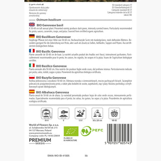 BIO Basilico Genovese - Sapore e aroma straordinari - Ocimum basilicum