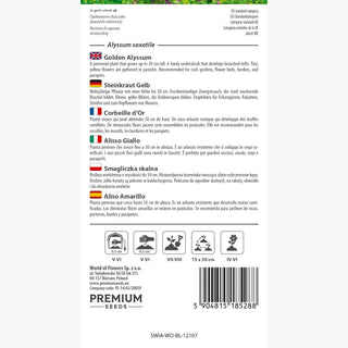 Alisso Giallo - Fiori intensamente giallo limone, requisiti minimi - Alyssum saxatile