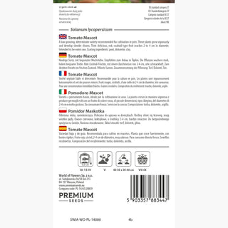 Pomodoro Mascot - Semi pellettati - Produttività e sapore dolce, perfetto per insalate