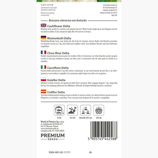 Cavolfiore Delta - Raccolto rapido, teste fino a 1 kg - Brassica oleracea var. botrytis