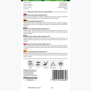 Cavolo di Bruxelles Dolores F1 - Resistente alla siccità, ottimo per zuppe e insalate