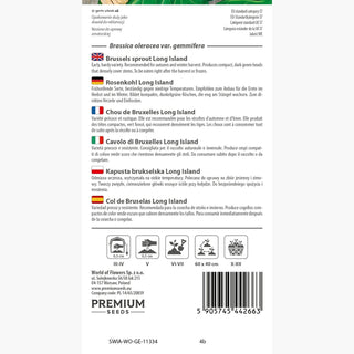 Cavolo di Bruxelles Long Island - Fino a 40-60 teste per pianta, raccolti abbondanti e rapidi