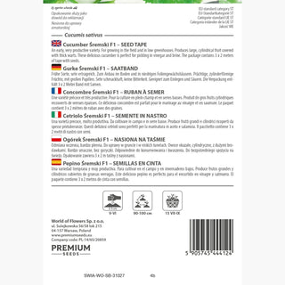 Cetriolo Śremski F1 - Nastro preseminato - Resistente alle malattie, ideale per conserve