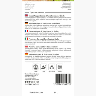 Peperone Corno di Toro Rosso e Giallo - Produttivo, con un sapore eccezionale