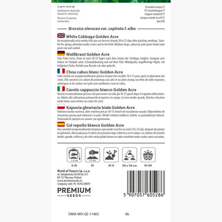 Cavolo cappuccio bianco - Golden Acre - Raccolta dopo soli 60-70 giorni