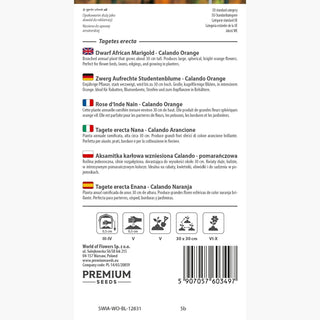 Tagete erecta Nana - Calando Arancione - Colori straordinari dei fiori - Tagetes erecta