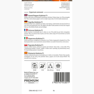 Peperone Kubista F1 - Perfetto per insalate e conserve, ricco di beta-carotene