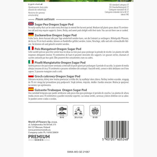 Piselli Mangiatutto - Oregon Sugar Pod - A crescita bassa, facile da coltivare