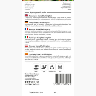 Asparago - Mary Washington - Tradizionale, produttiva e gustosa varietà - Asparagus officinalis