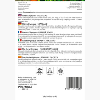 Carota Olympus - Nastro preseminato - Semina facile e raccolto rapido