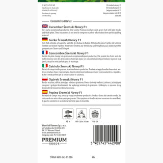 Cetriolo Śremski Nowy F1 - Da campo aperto, molto resistente alle malattie, raccolti abbondanti
