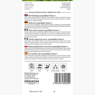 Cavolo cappuccio rosso - Langedijker Dauer 2 - Adatta alla conservazione invernale