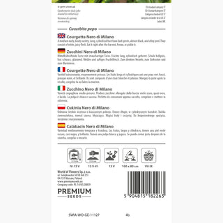 Zucchino - Nero di Milano - Raccolti gustosi e abbondanti, lungo periodo di raccolta