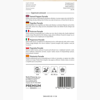 Peperone Parade - Dolce e delizioso - per coltivazione in serra, tunnel e campo aperto