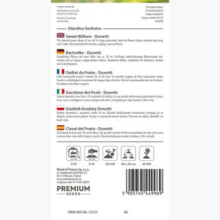Garofano dei Poeti - Dunetti - Varietà intensa per composizioni classiche - Dianthus barbatus