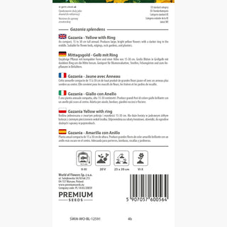 Gazania - Giallo con Anello - Motivo a contrasto che attira lo sguardo - Gazania splendens