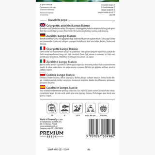 Zucchino - Lungo Bianco - Ideale per piatti mediterranei