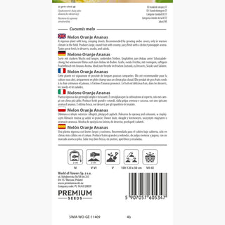 Melone - Oranje Ananas - Polpa succosa ricca di sole - Cucumis melo