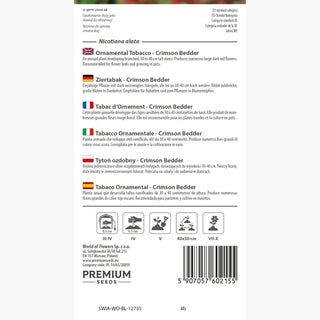 Tabacco Ornamentale - Crimson Bedder - Colore intenso, profumo dolce - Nicotiana alata