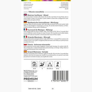 Girasole Messicano - Miscugli - Intensamente colorata e a crescita rapida - Tithonia rotundifolia