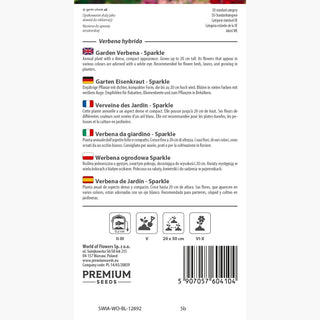 Verbena da giardino - Sparkle - Bassa e compatta ideale per cassette - Verbena hybrida