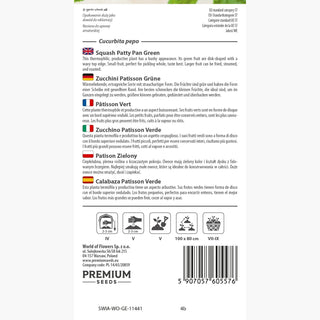 Zucchino Patisson Verde - Decorativo e commestibile, frutto tenero