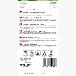 Portulaca Grandiflora - Doppia Rosso - Decorativa, fioritura lunga e intensa - Portulaca grandiflora