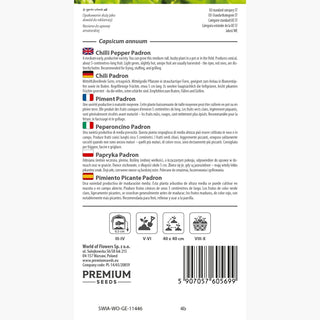 Peperoncino Padron - Conica, leggermente piccante, spagnola